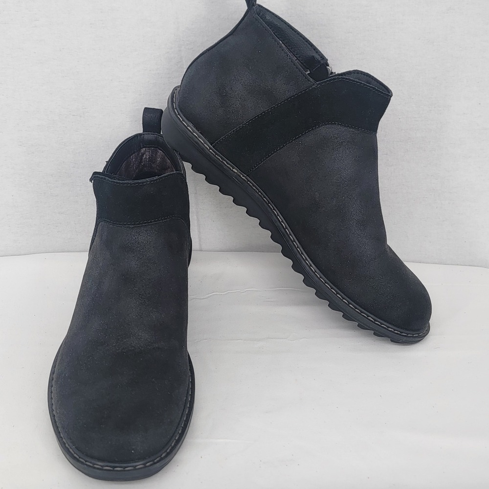 Skechers Arch Fit Black Ankle Boots Side Zip BBK Womens 11